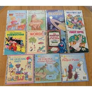 Little Golden Books (8) Big (3)  Vintage 80s Misc. Assorted Themes Lot Of 11